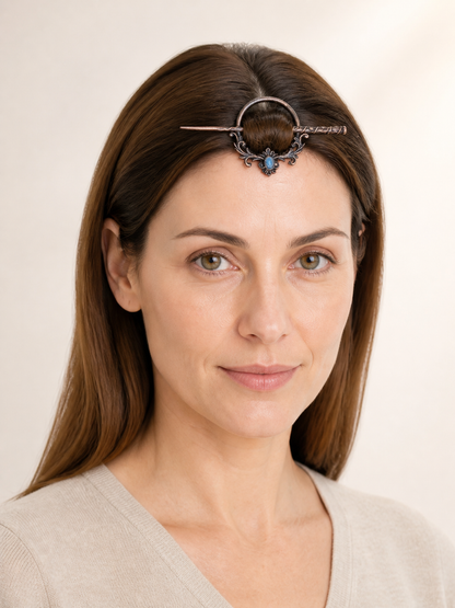 Gothic Halloween Hair Clips, Blue, Silver, Black Costumes detail 2