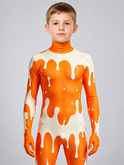 Clown Bodysuit Costume with Enclosed Headpiece Costume Headwear detail 2