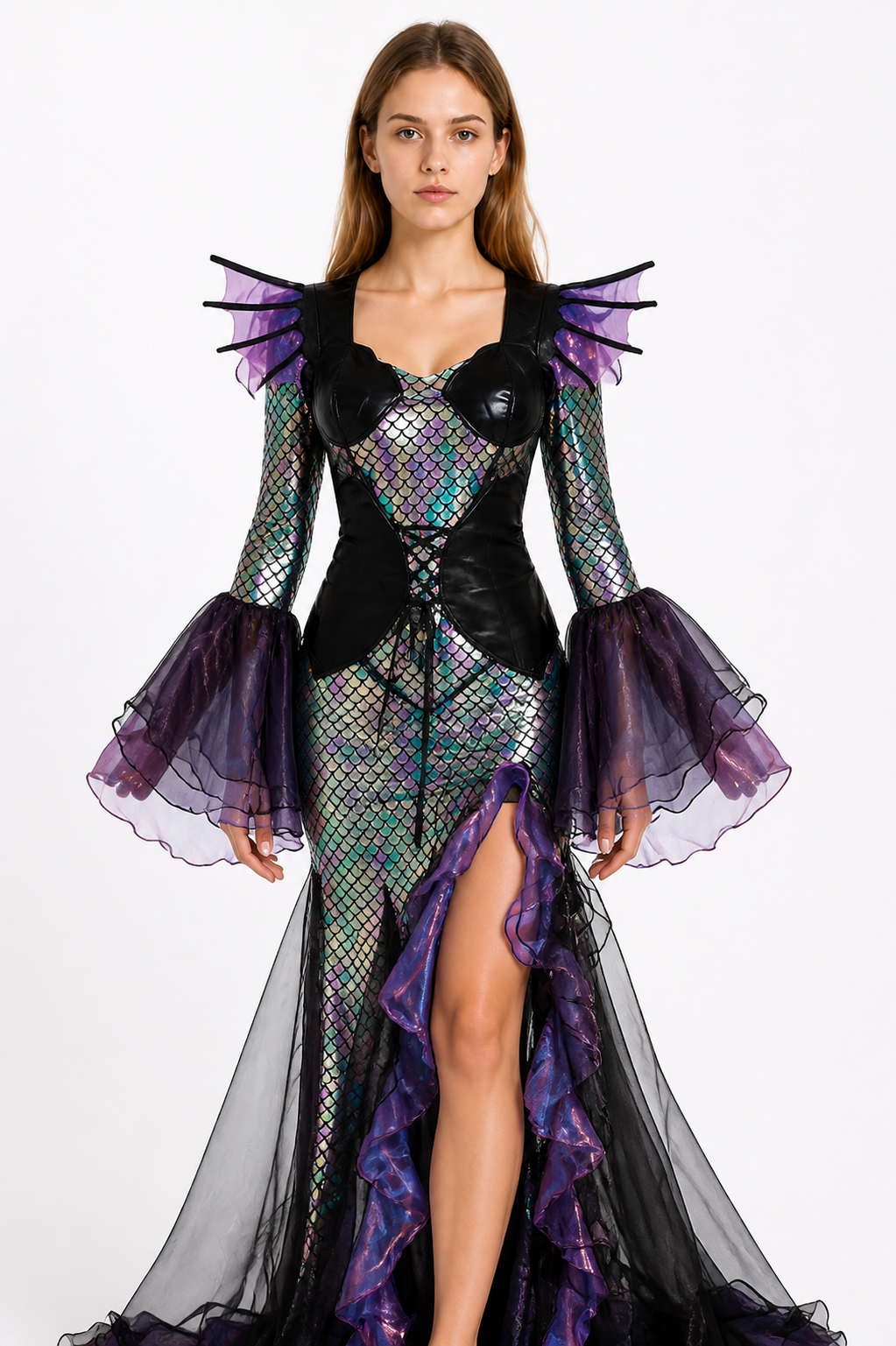 Mermaid Costume with Flared Sleeves Costumes detail 3