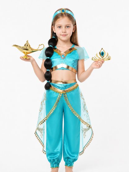 Jasmine Children's Carnival Costume with Crown and Wig Costume Wigs detail 3