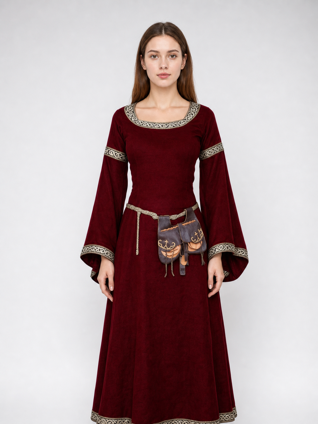 Medieval Renaissance-Style Dress with Sleeves