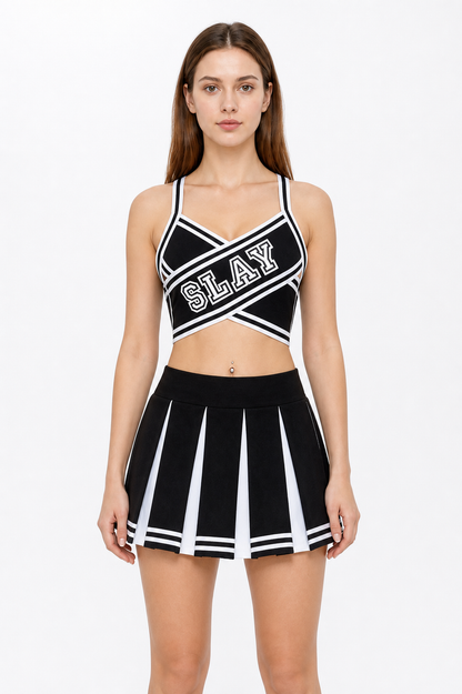 Two-Piece Black and White Cheerleading Costume Costumes detail 2