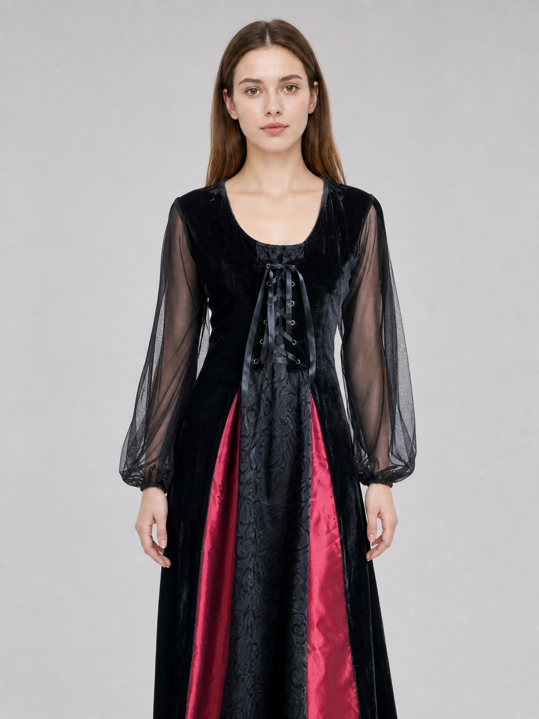 This striking gothic-style costume is designed for expressive looks at