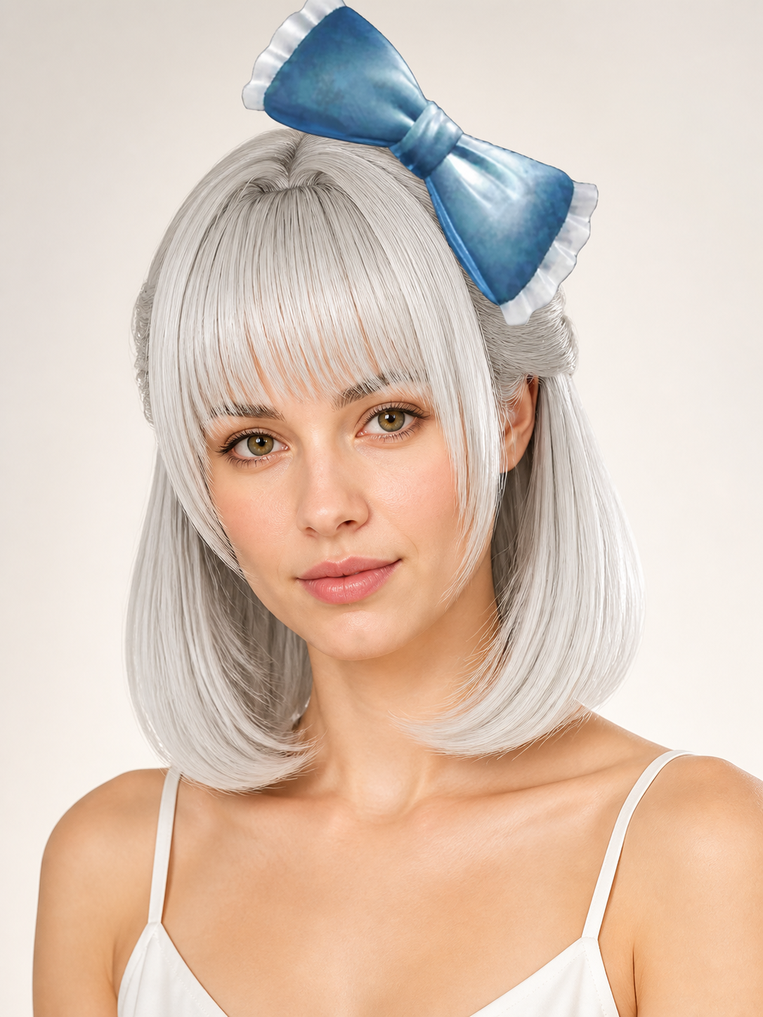 Costume wig with bangs, silver or gold Costume Wigs detail 2