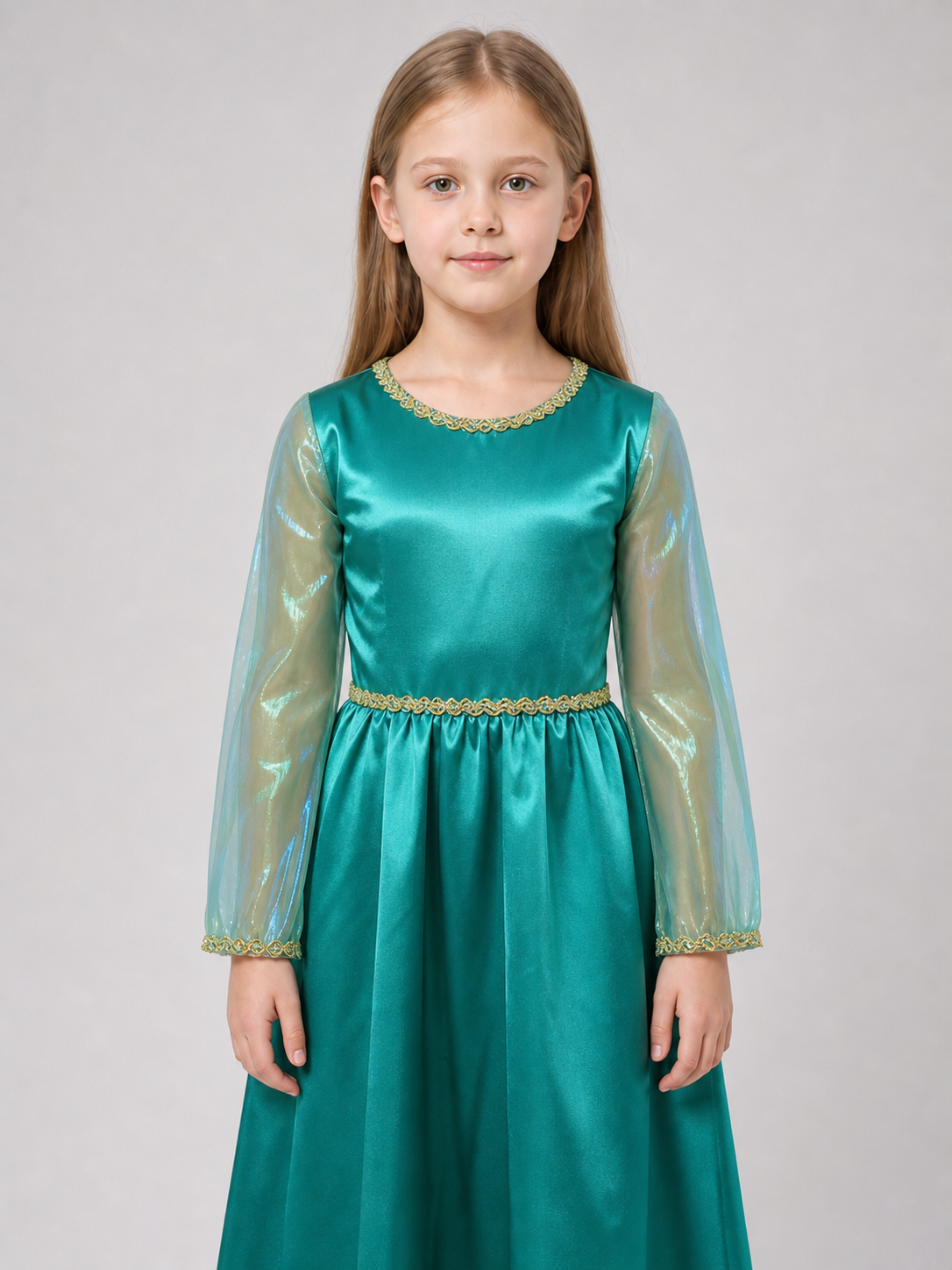 Green fairy-elf costume with wings and headband