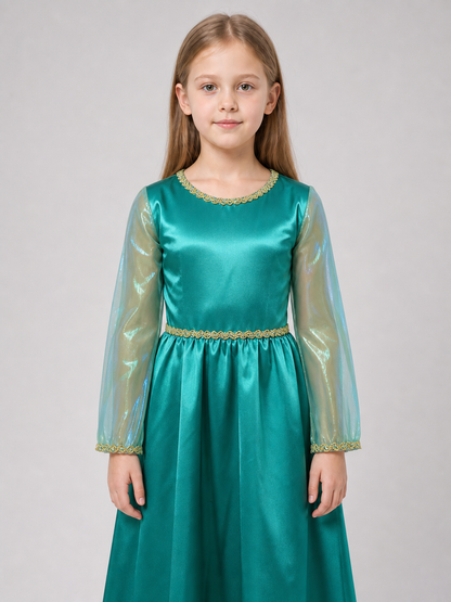 Green fairy-elf costume with wings and headband