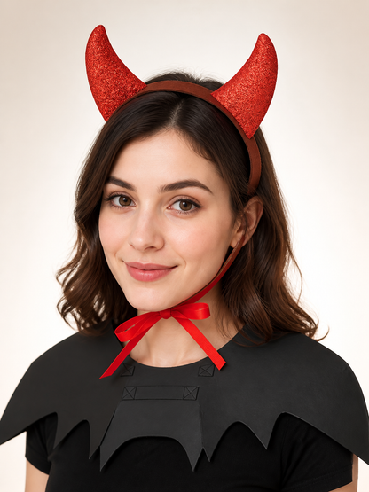 Red and Black Halloween Carnival Headband Costume Headwear detail 2