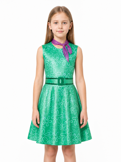 Green Kids' Inside Out 2 Cosplay Dress for Halloween Costume Dresses detail 3