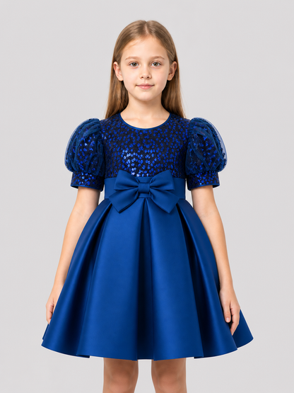 Children's Party Dress with Sequins and Bow Costume Dresses detail 3