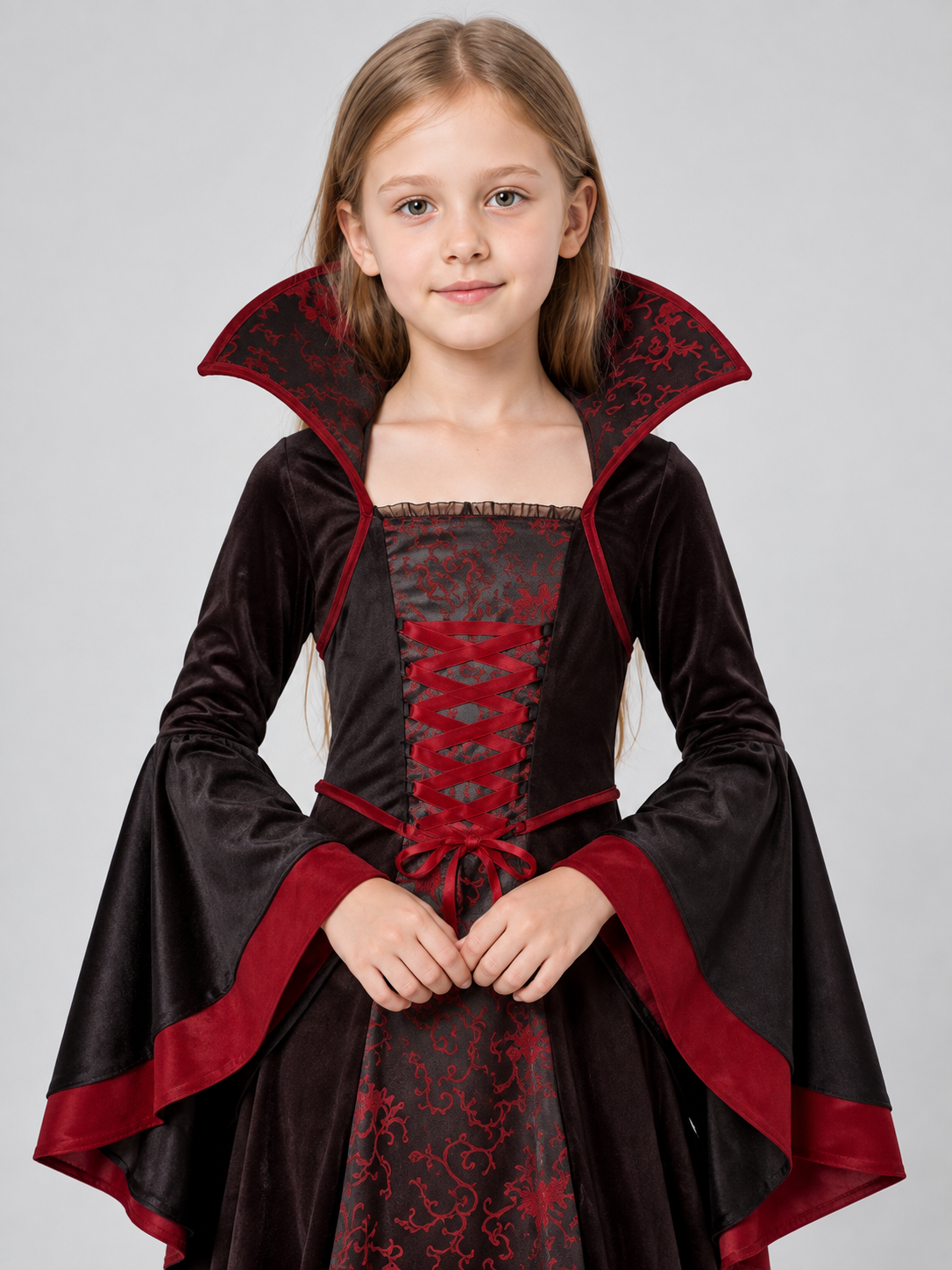 Vampire Costume with Red Trim Costumes detail 2