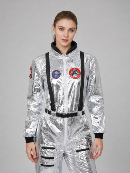 Astronaut Cosplay Costume, Silver Jumpsuit Costumes detail 3