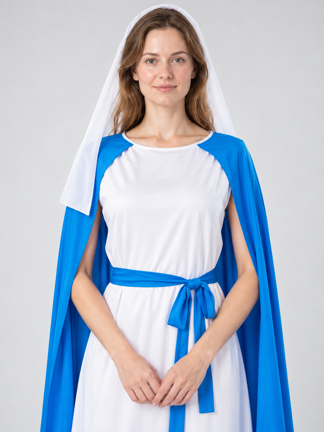 White and Blue Vampire Costume with Dress and Cape