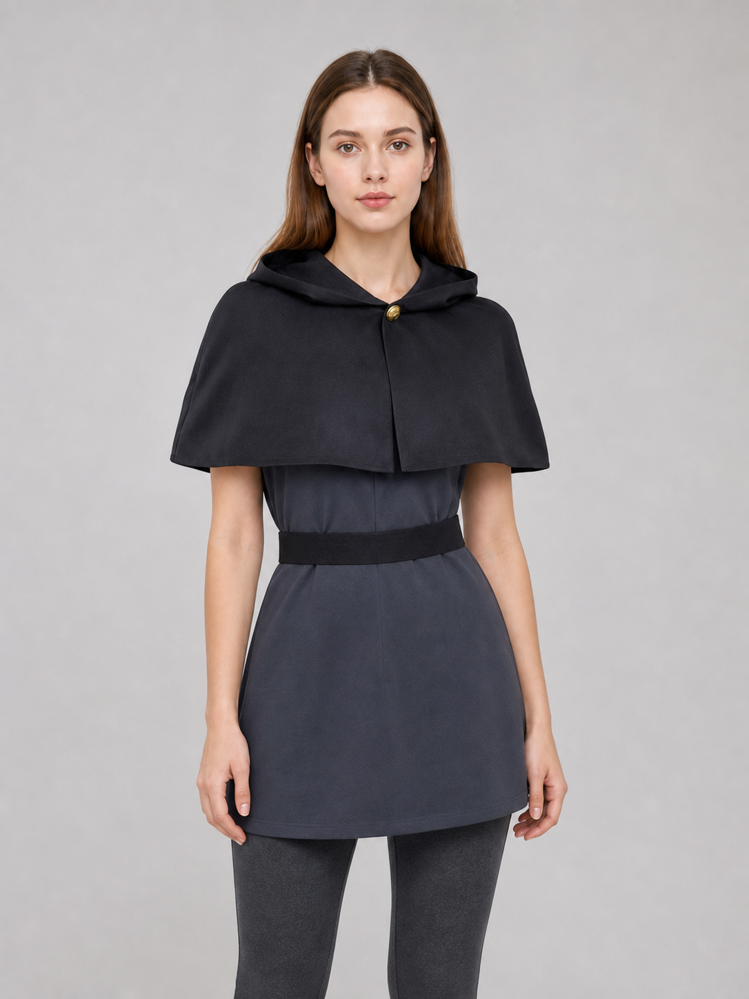 Amity Cosplay Dress with Hood and Wide Belt