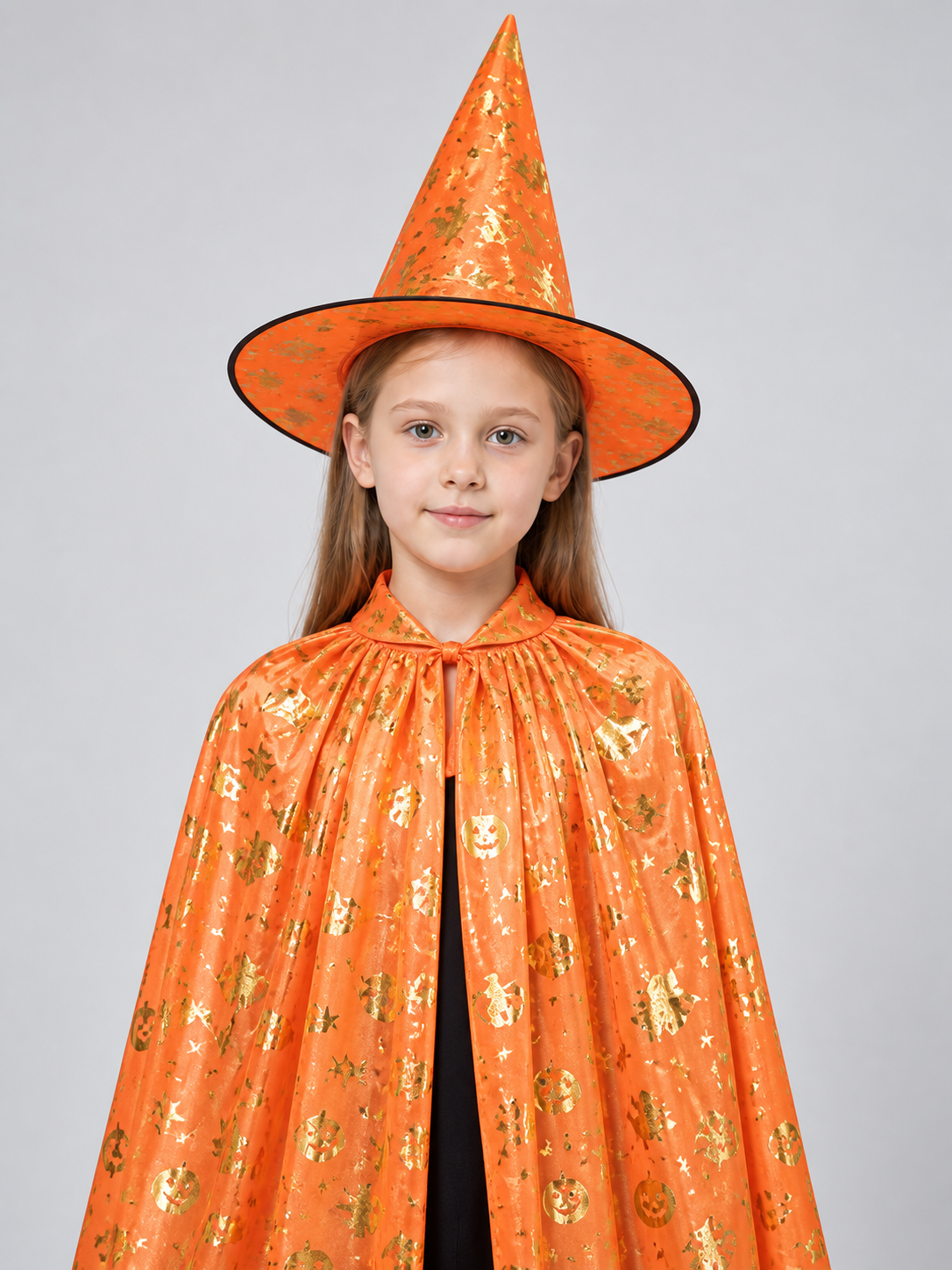 Carnival Costume with Cape and Pointed Hat