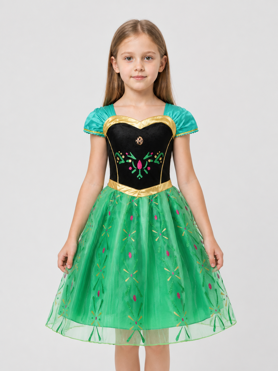 Girls' Elsa and Anna Princess Dress with Full Skirt Costume Dresses detail 3