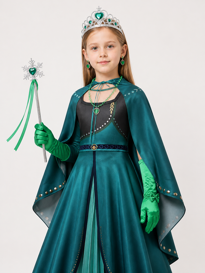 Princess Costume with Cape, Dark Green Costume Capes detail 2