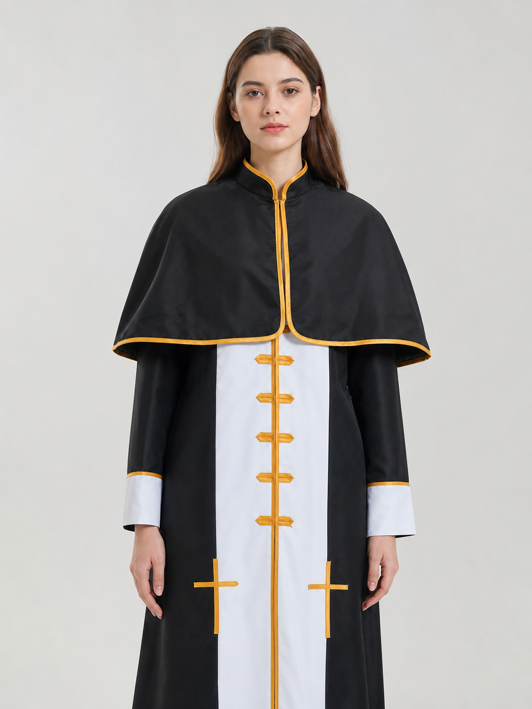 Ritual Robe with Cross, Black and White, Cosplay