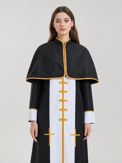 Ritual Robe with Cross, Black and White, Cosplay