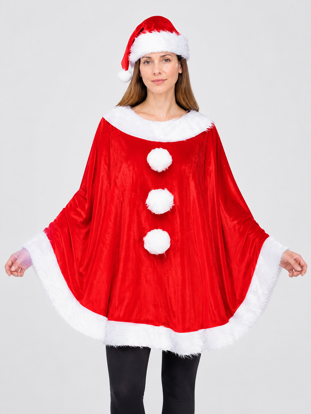 Christmas Cape with White Trim Costume Capes detail 3