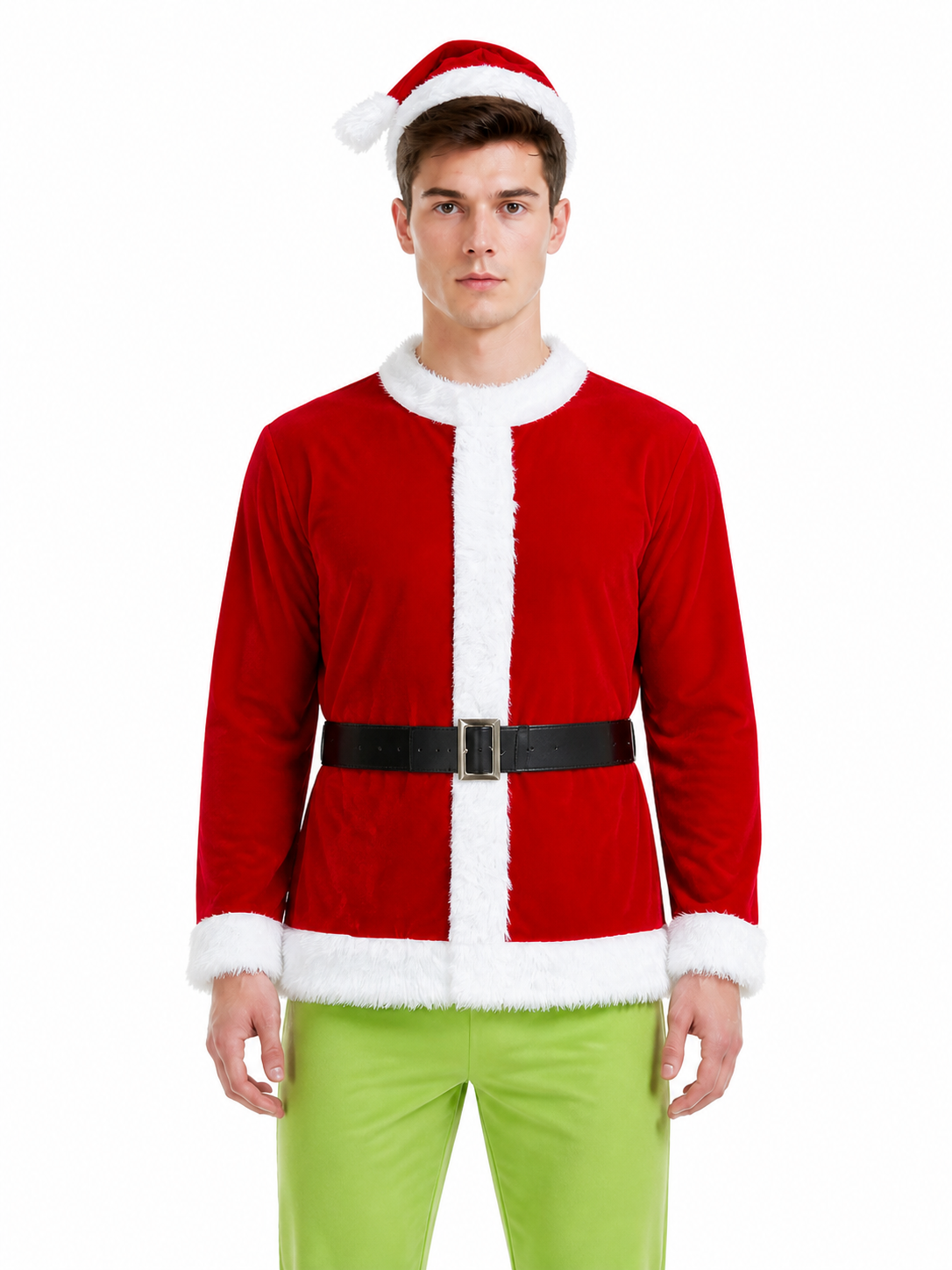 Grinch Costume with Mask and Hat Costume Masks detail 2