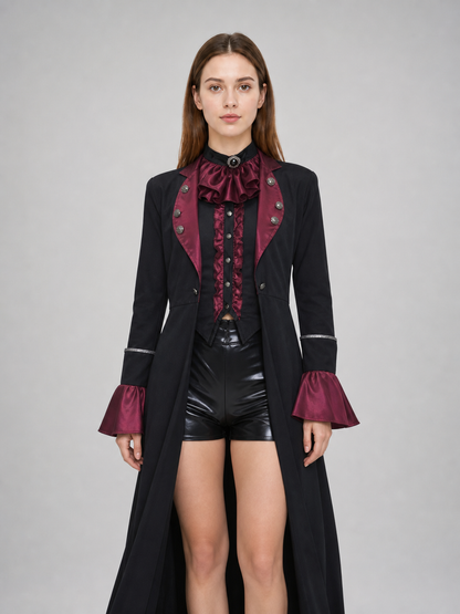 Gothic Vampire Costume with Top Hat for Halloween