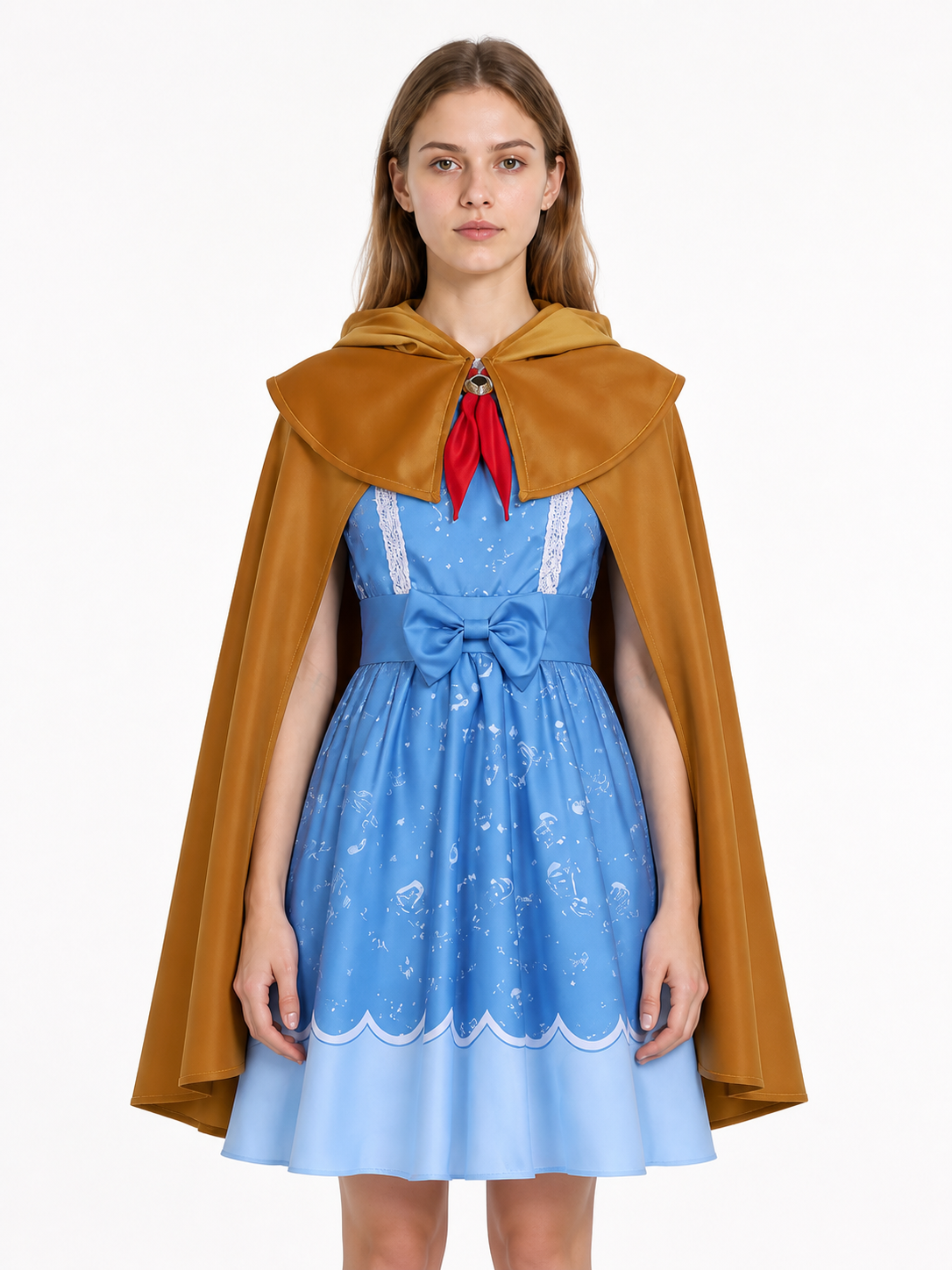 Cosplay Costume with Dress, Cape, and Scarf