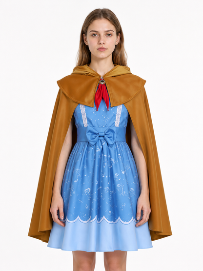 Cosplay Costume with Dress, Cape, and Scarf