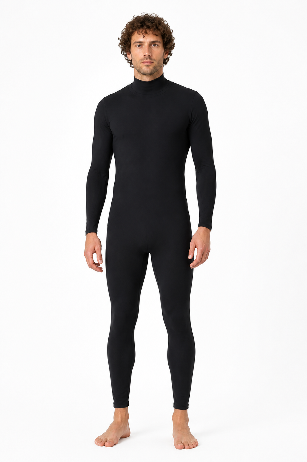Fitted Jumpsuit with High Collar, Black product detail 3