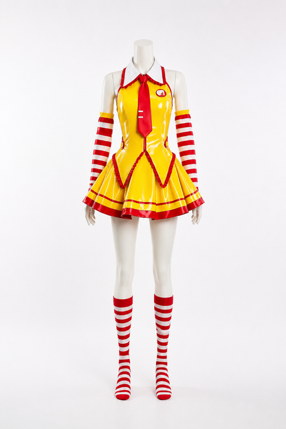 Cosplay Dress with White Collar and Red Tie Costume Dresses detail 3