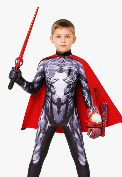 Children’s Venom Costume, Black with White Spider product detail 3