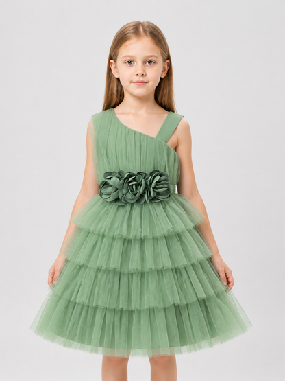 Girls' Party Tutu Dress with Tulle and Roses Costume Dresses detail 3