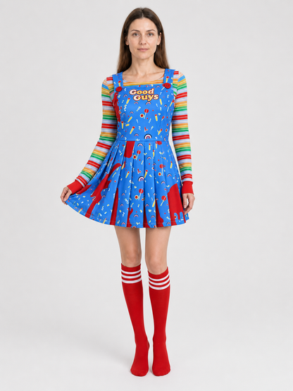 Chucky Halloween Cosplay Costume: Dress and Knee-High Socks Costume Dresses detail 3