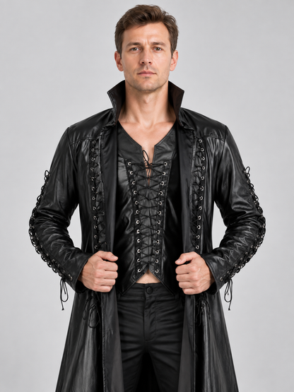 Black Vampire Costume: Coat, Vest, Pants