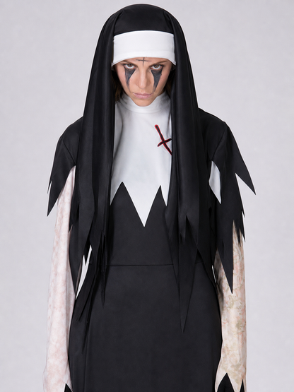 Halloween monk costume, ripped cassock