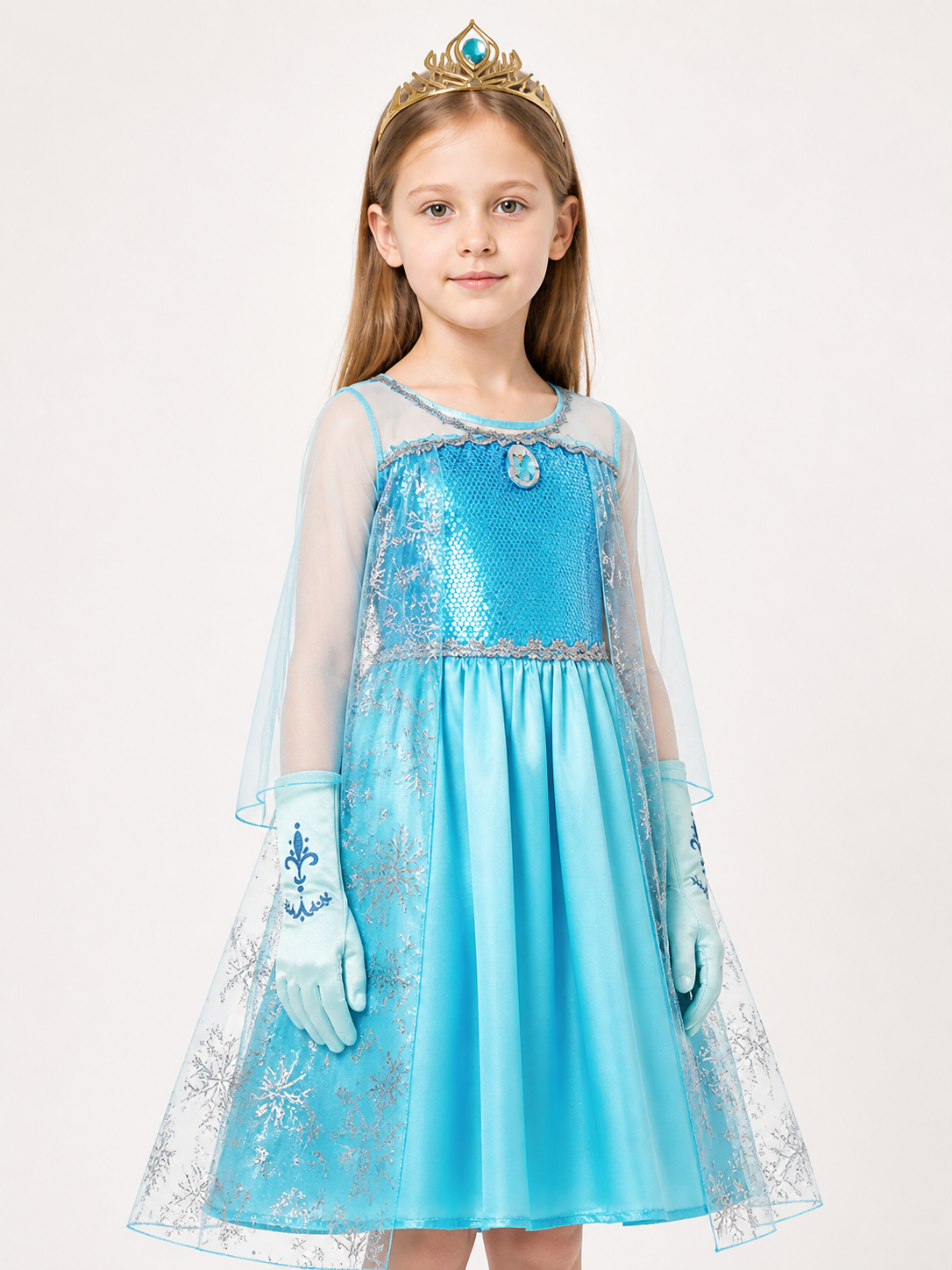 Princess Costume with Snowflakes for Halloween Costumes detail 2