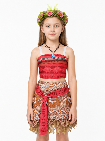 Children's Moana Halloween Costume with Skirt and Accessories Costume Accessories detail 3