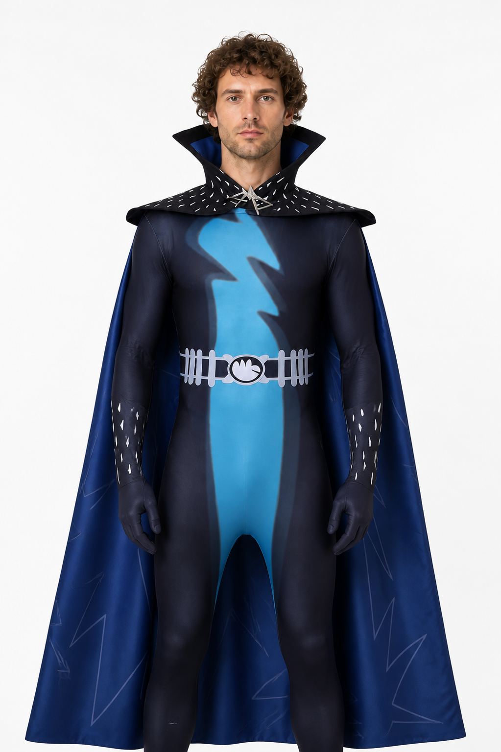 Cosplay Jumpsuit with Cape and Pattern Costume Capes detail 3