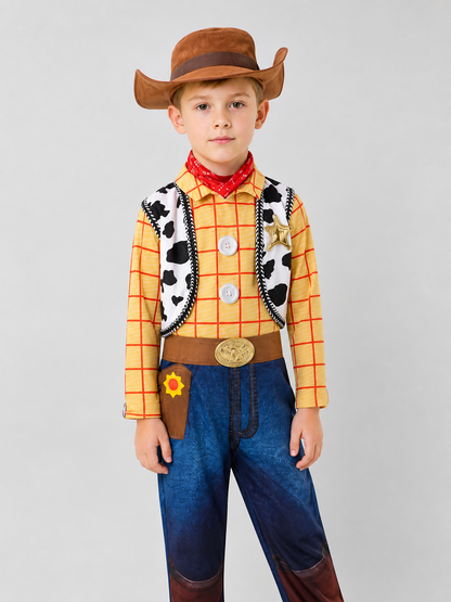 Woody Children's One-Piece Costume with Hat and Scarf Costume Headwear detail 3