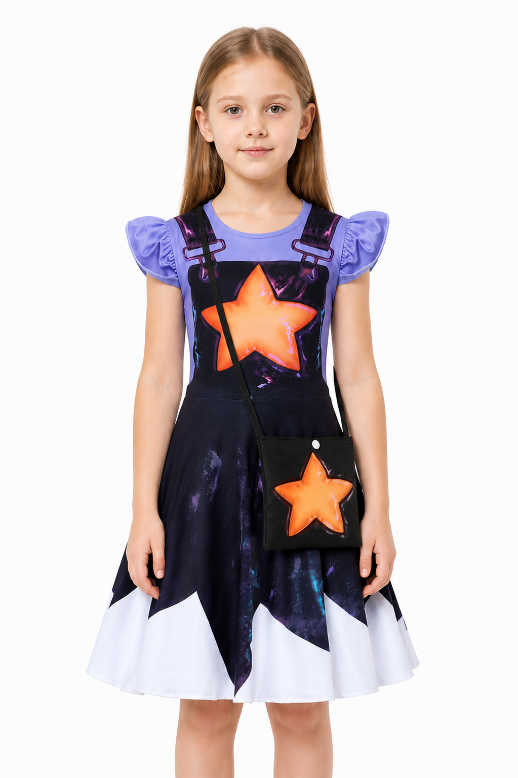 Princess Dress with Orange Star and Bag, 110-160 cm Costume Dresses detail 3