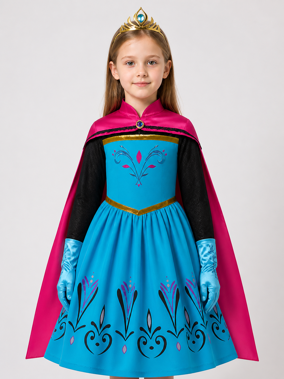 Blue Princess Costume with Pink Cape