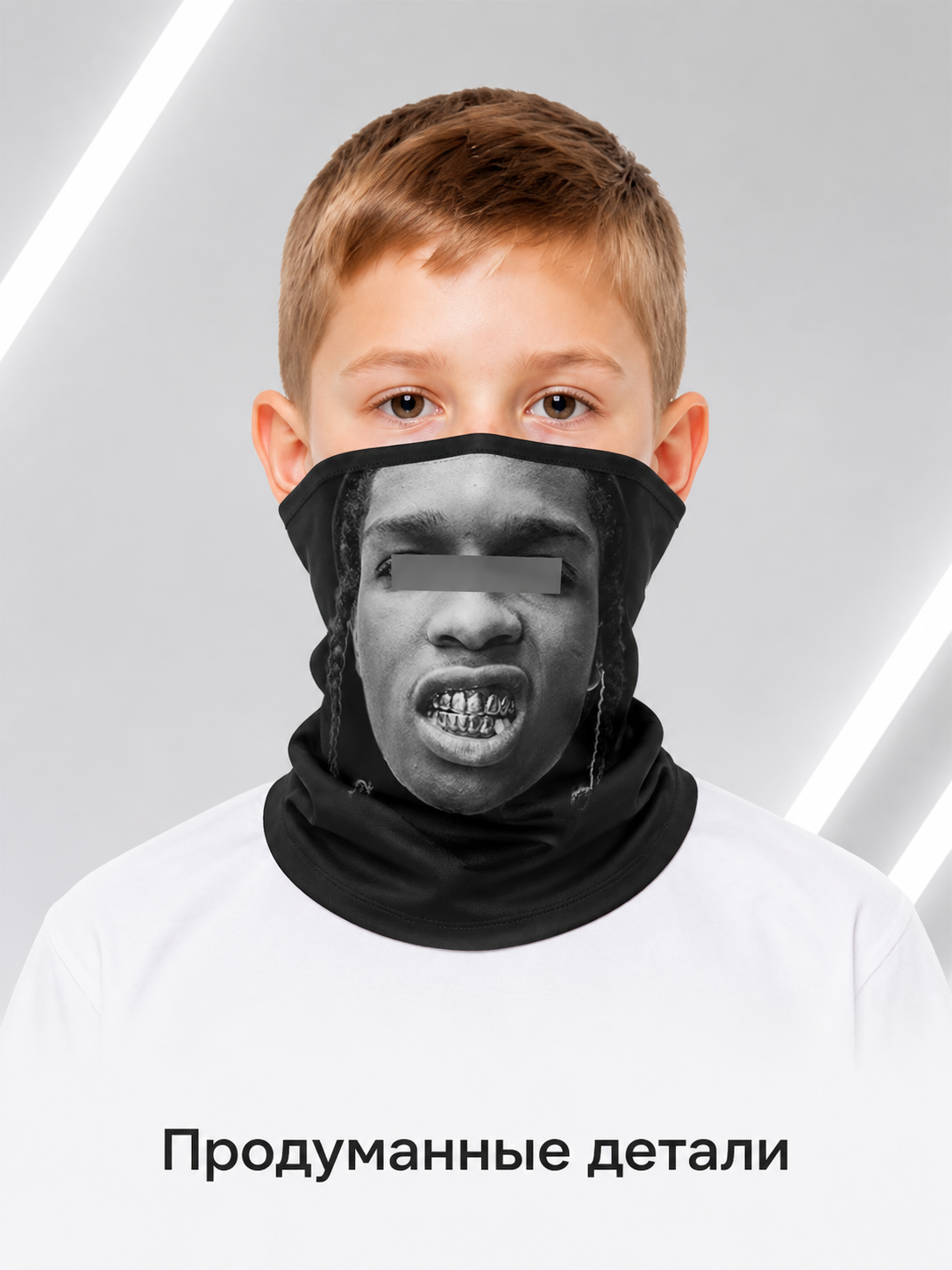 Black and Gray Halloween Mask for Cosplay and Parties Costume Masks detail 2