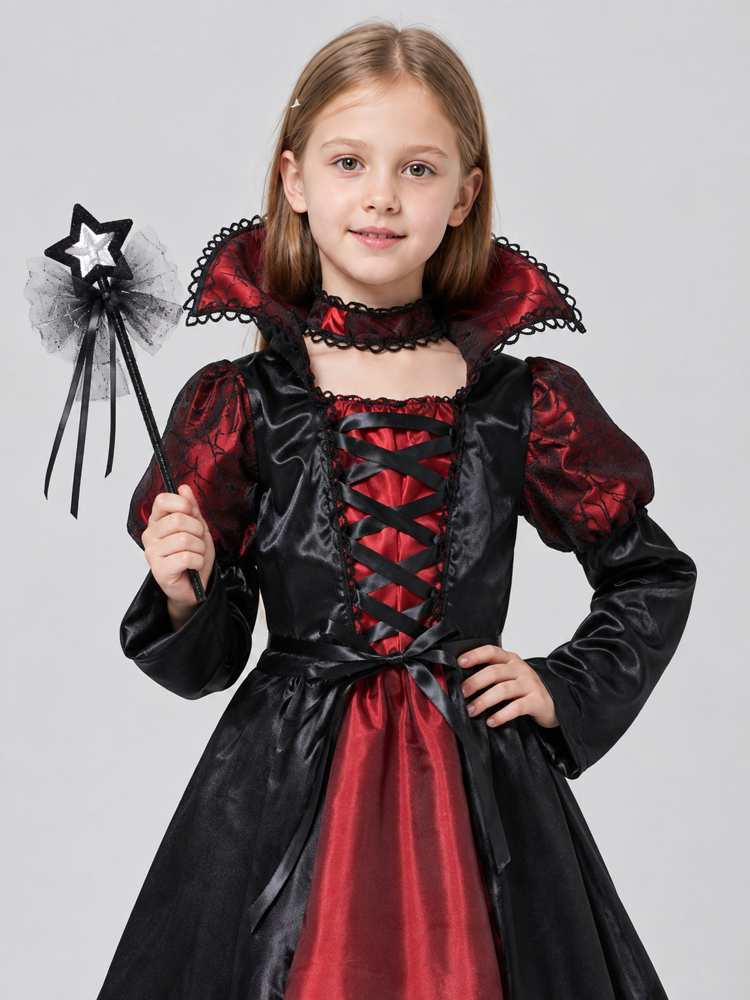 Children's Black and Red Carnival Costume with Lacing Costumes detail 2