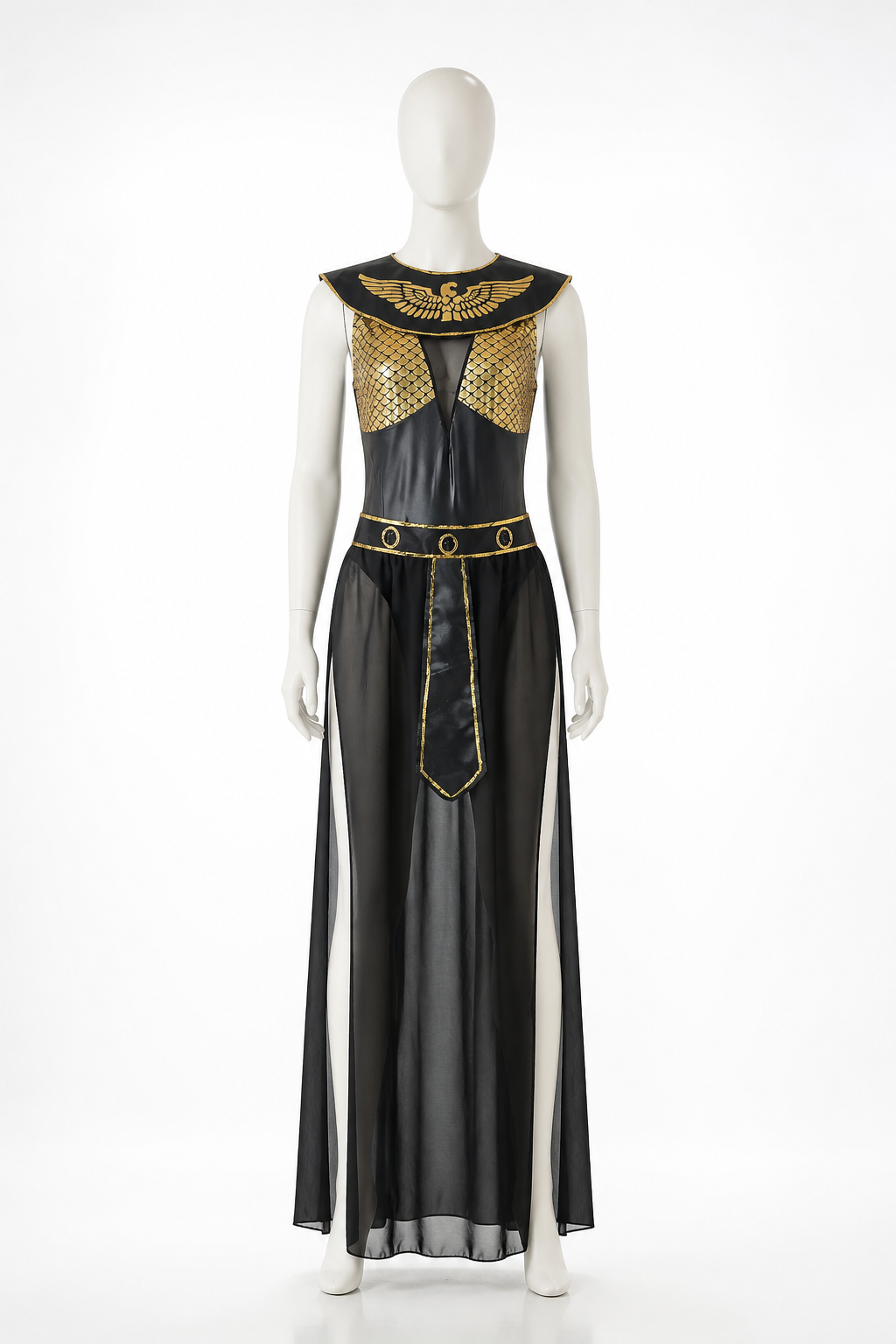 Black and Gold Cleopatra Costume for Halloween Costumes detail 3