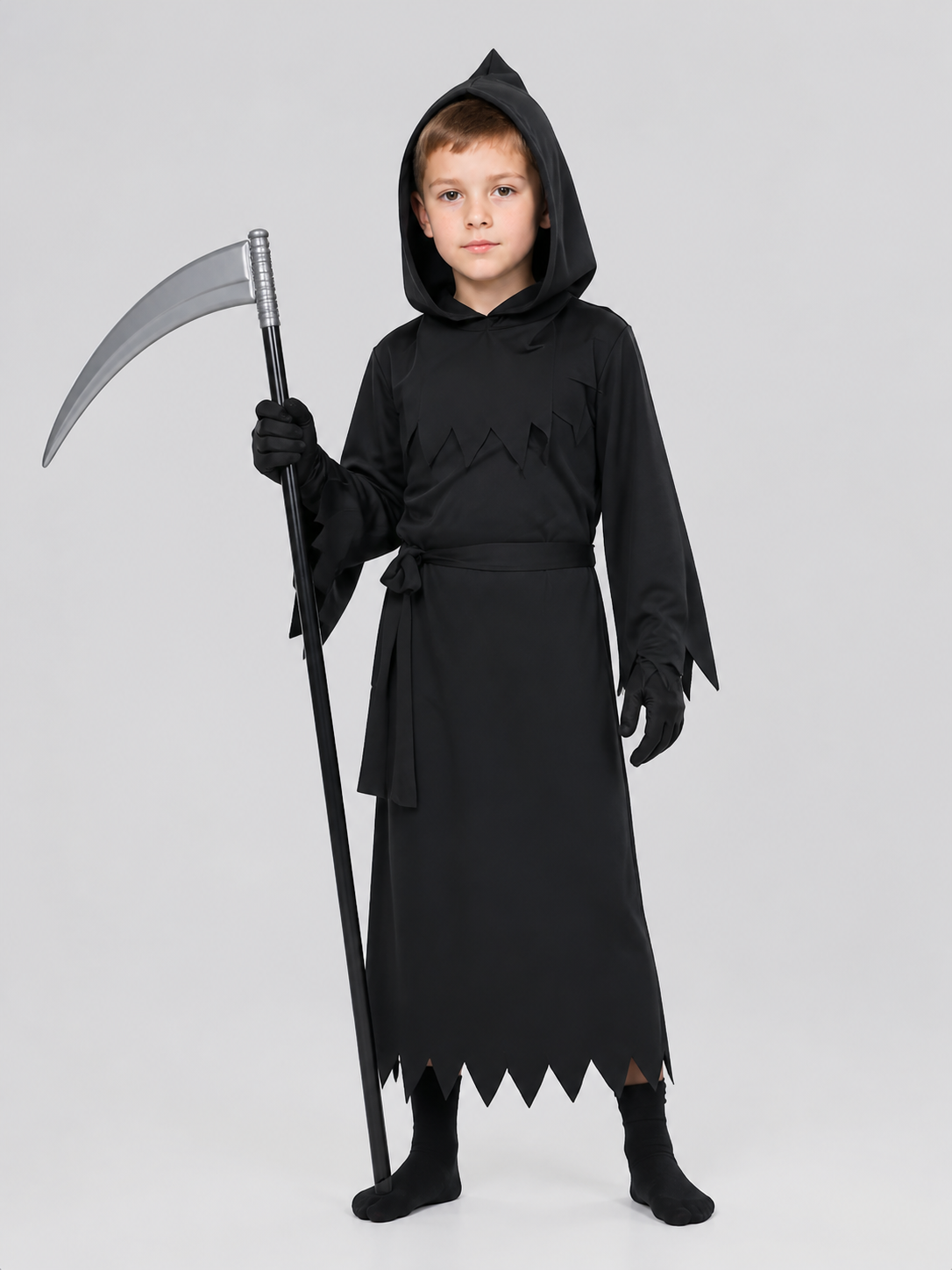 Hooded Grim Reaper Costume with Mask, Scythe Included