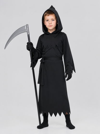 Hooded Grim Reaper Costume with Mask, Scythe Included