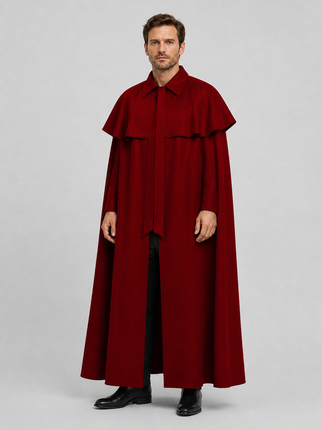Long Red Death Cloak for Cosplay and Halloween Costume Capes detail 2