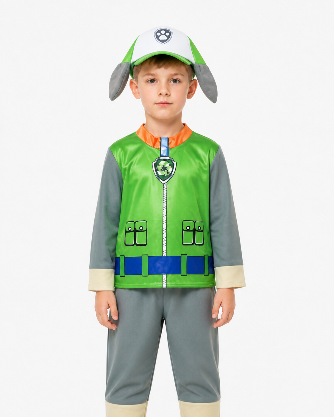 Kids' Costume with Hat and Ears, Green Costume Headwear detail 3