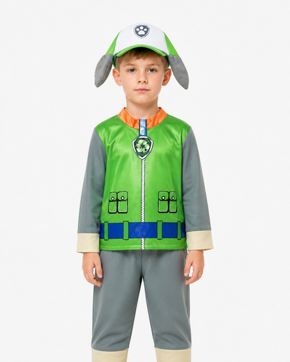 Kids' Costume with Hat and Ears, Green Costume Headwear detail 3