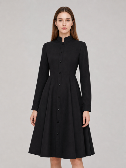 Black priest cosplay dress with collar