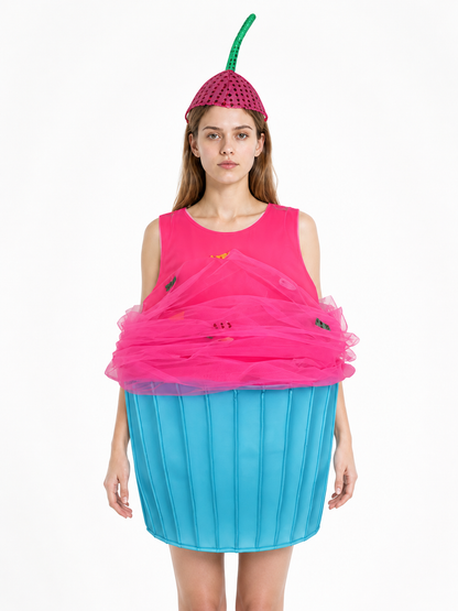 Cupcake Costume with Headwear for Parties